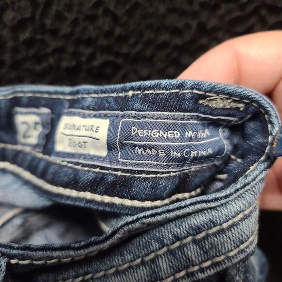 MissMe Womens Jeans Blue Size 25 Cotton Blend Signature Boot Pockets Button Zip - Picture 7 of 16